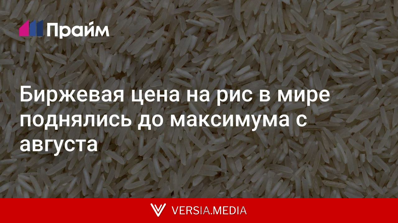 Биржевая цена на рис в мире поднялись до максимума с августа