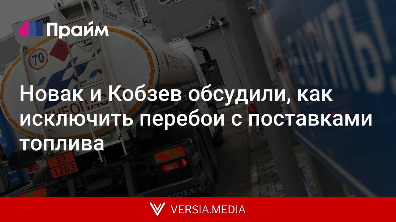 Новак и Кобзев обсудили, как исключить перебои с поставками топлива