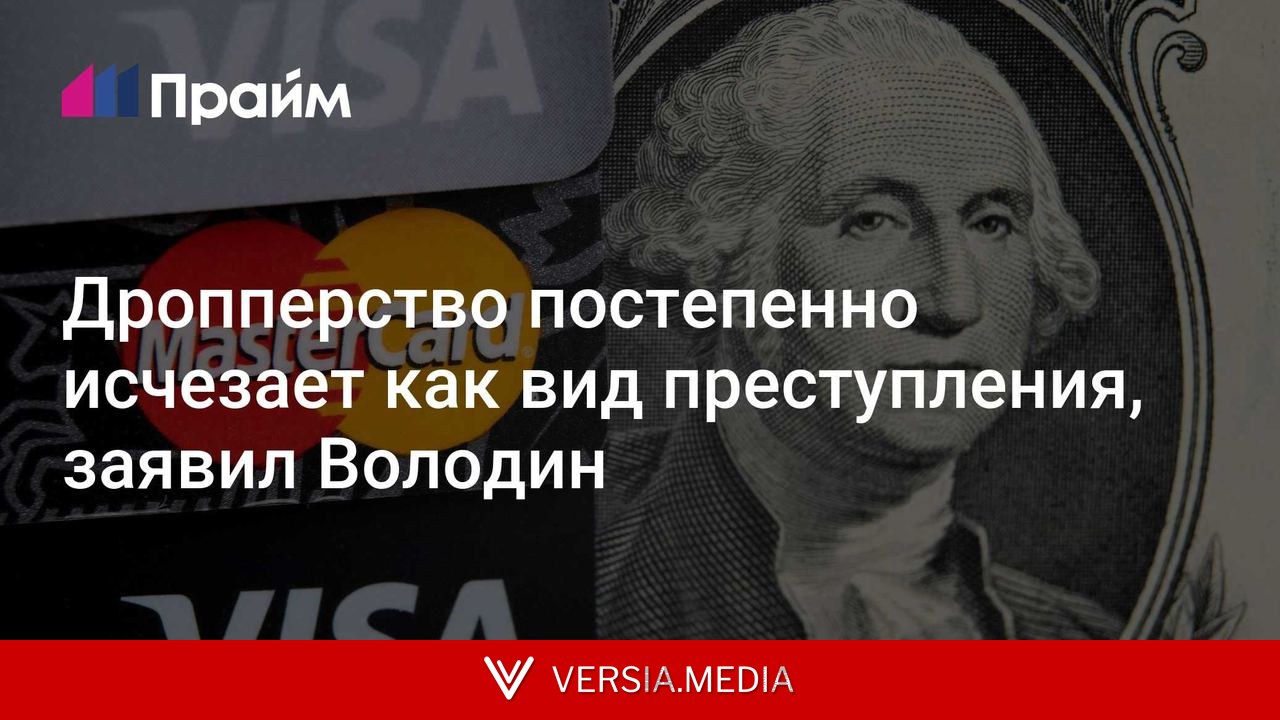 Дропперство постепенно исчезает как вид преступления, заявил Володин