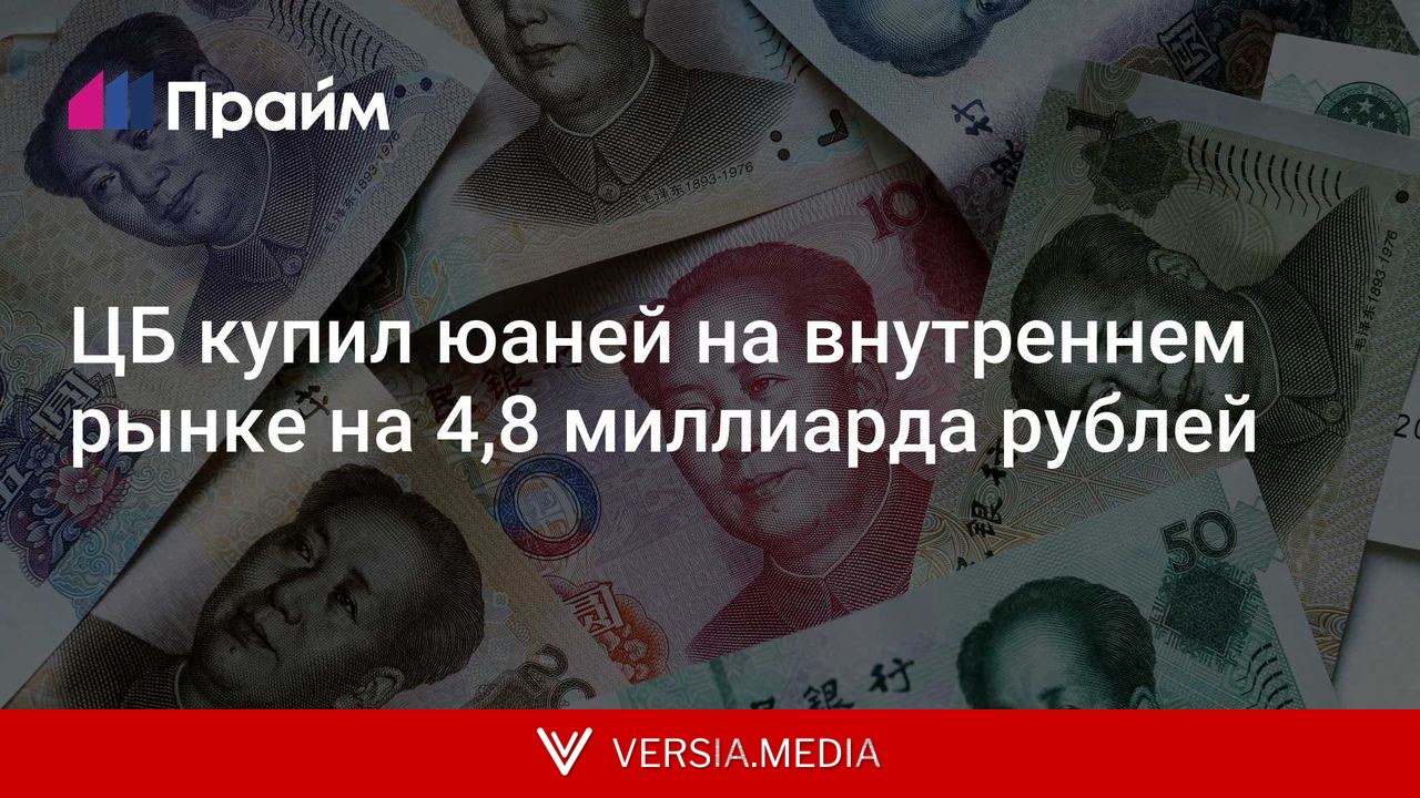 ЦБ купил юаней на внутреннем рынке на 4,8 миллиарда рублей
