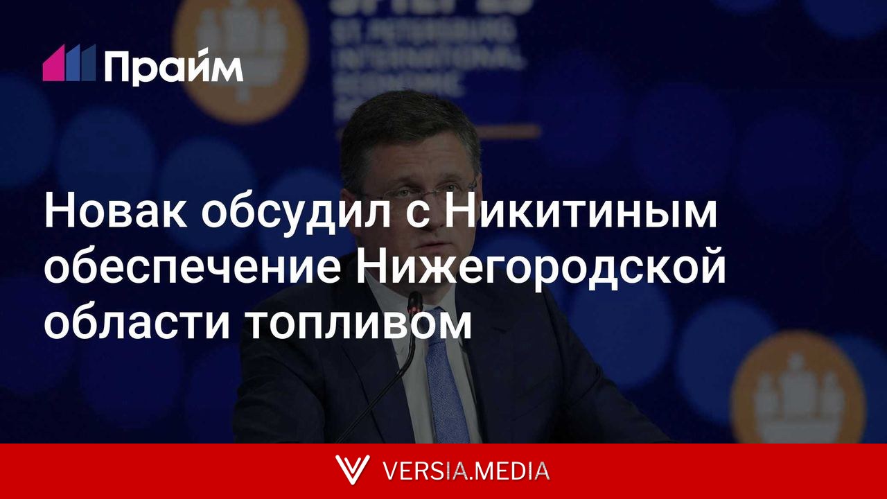 Новак обсудил с Никитиным обеспечение Нижегородской области топливом