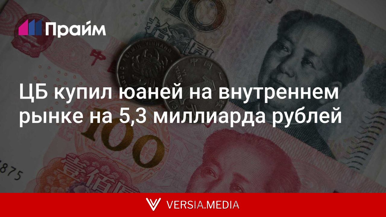 ЦБ купил юаней на внутреннем рынке на 5,3 миллиарда рублей