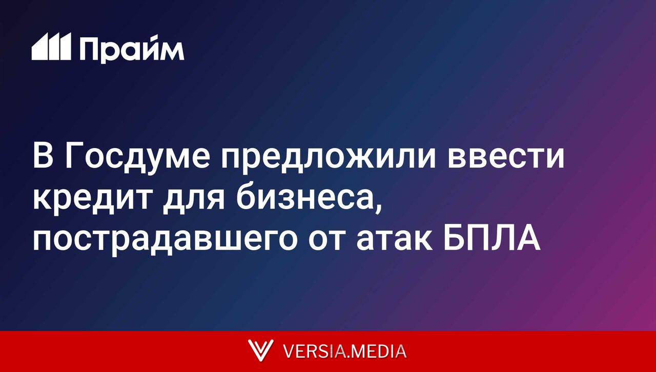 В Госдуме предложили ввести кредит для бизнеса, пострадавшего от атак БПЛА