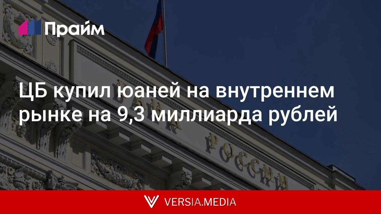 ЦБ купил юаней на внутреннем рынке на 9,3 миллиарда рублей