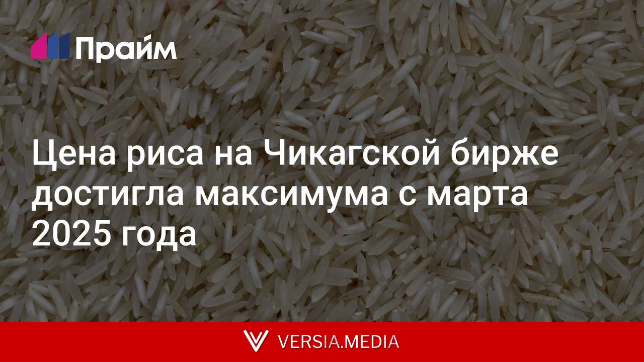Цена риса на Чикагской бирже достигла максимума с марта 2025 года
