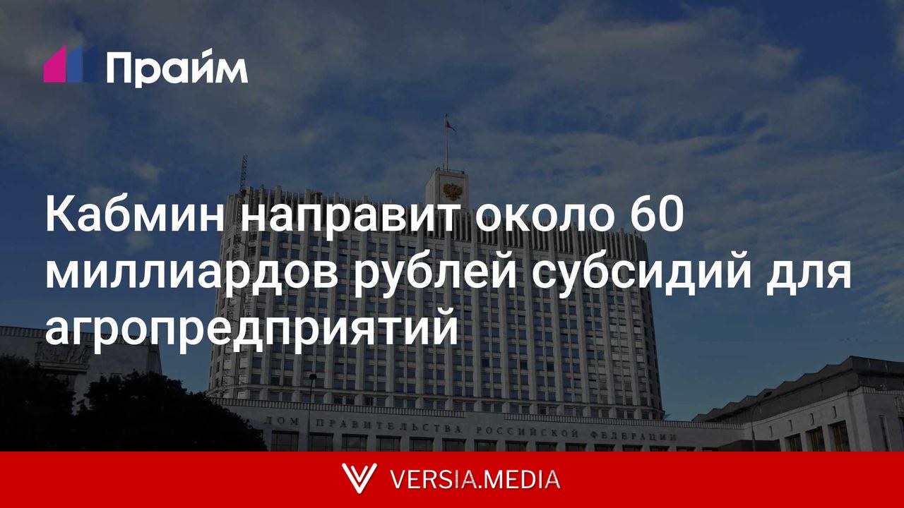 Кабмин направит около 60 миллиардов рублей субсидий для агропредприятий