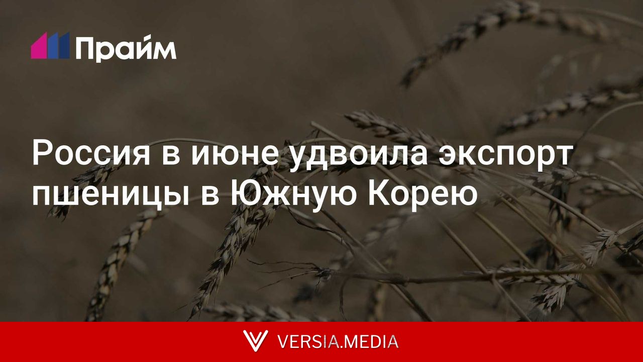 Россия в июне удвоила экспорт пшеницы в Южную Корею