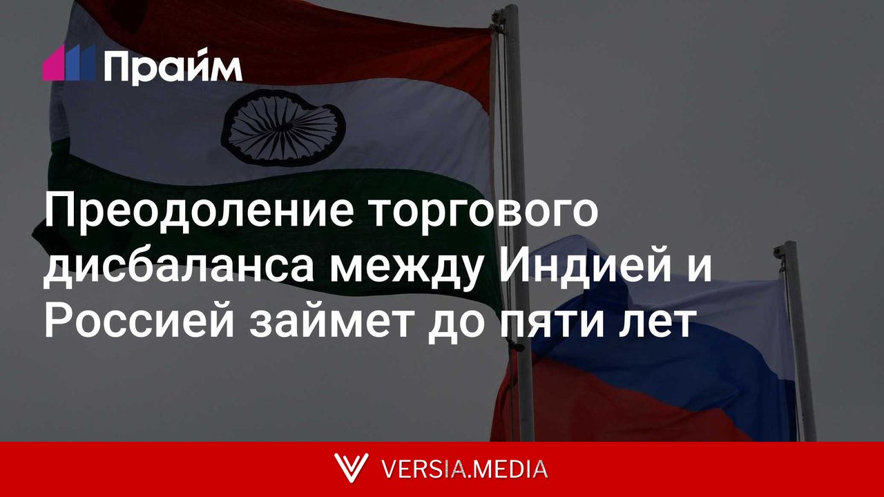 Преодоление торгового дисбаланса между Индией и Россией займет до пяти лет